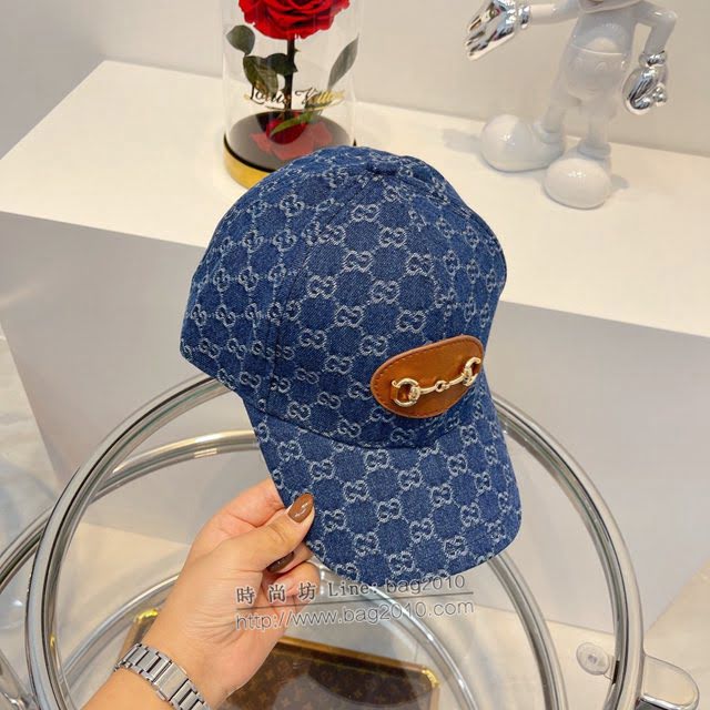 Gucci男士帽子 古馳21春夏新款牛仔logo棒球帽鴨舌帽  mm1606